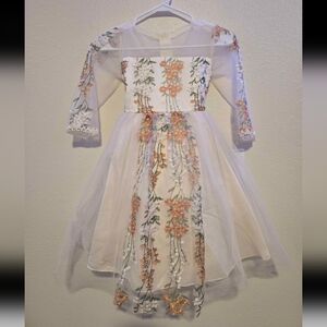 Floral Embroidered Kids Dress